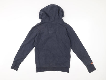 Superdry Mens Blue Pullover Hoodie Medium Racing Division Graphic