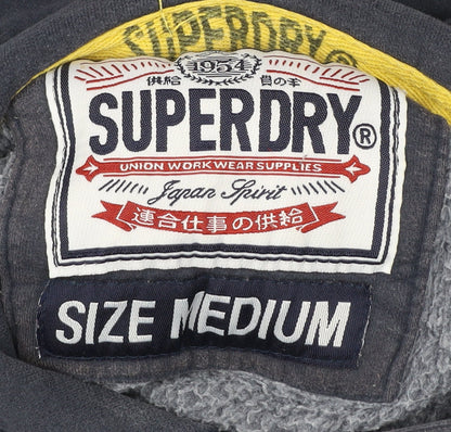 Superdry Mens Blue Pullover Hoodie Medium Racing Division Graphic