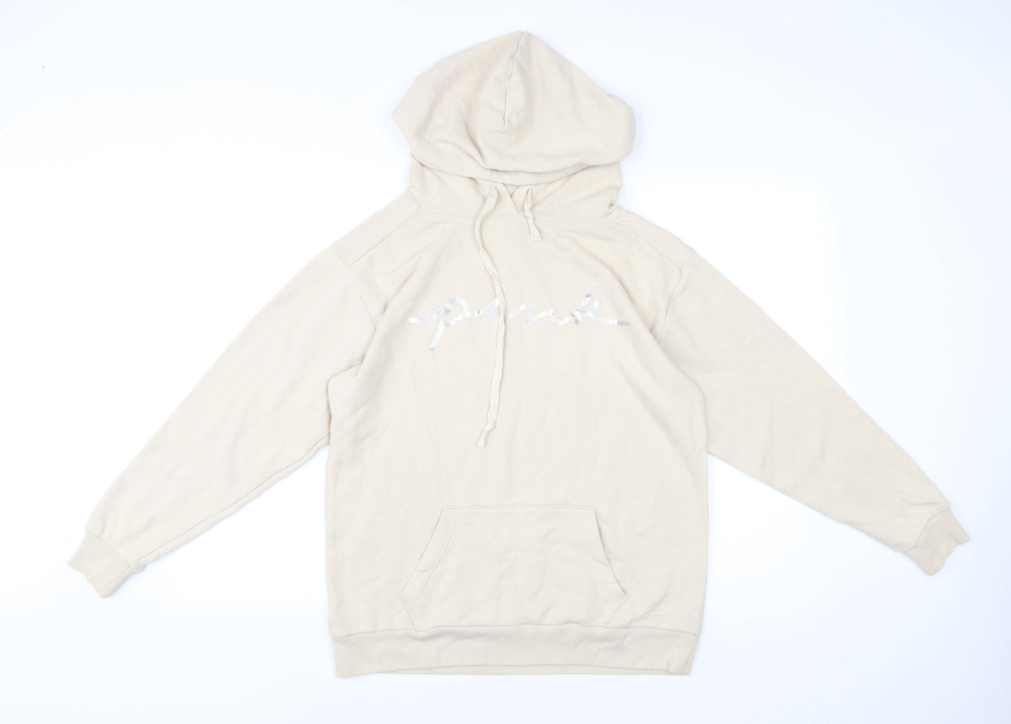 Victoria's Secret PINK Women’s Beige Sequin Logo Hoodie XS