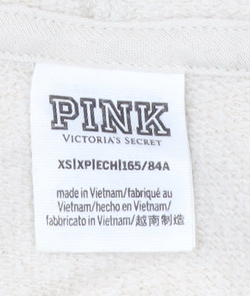 Victoria's Secret PINK Women’s Beige Sequin Logo Hoodie XS