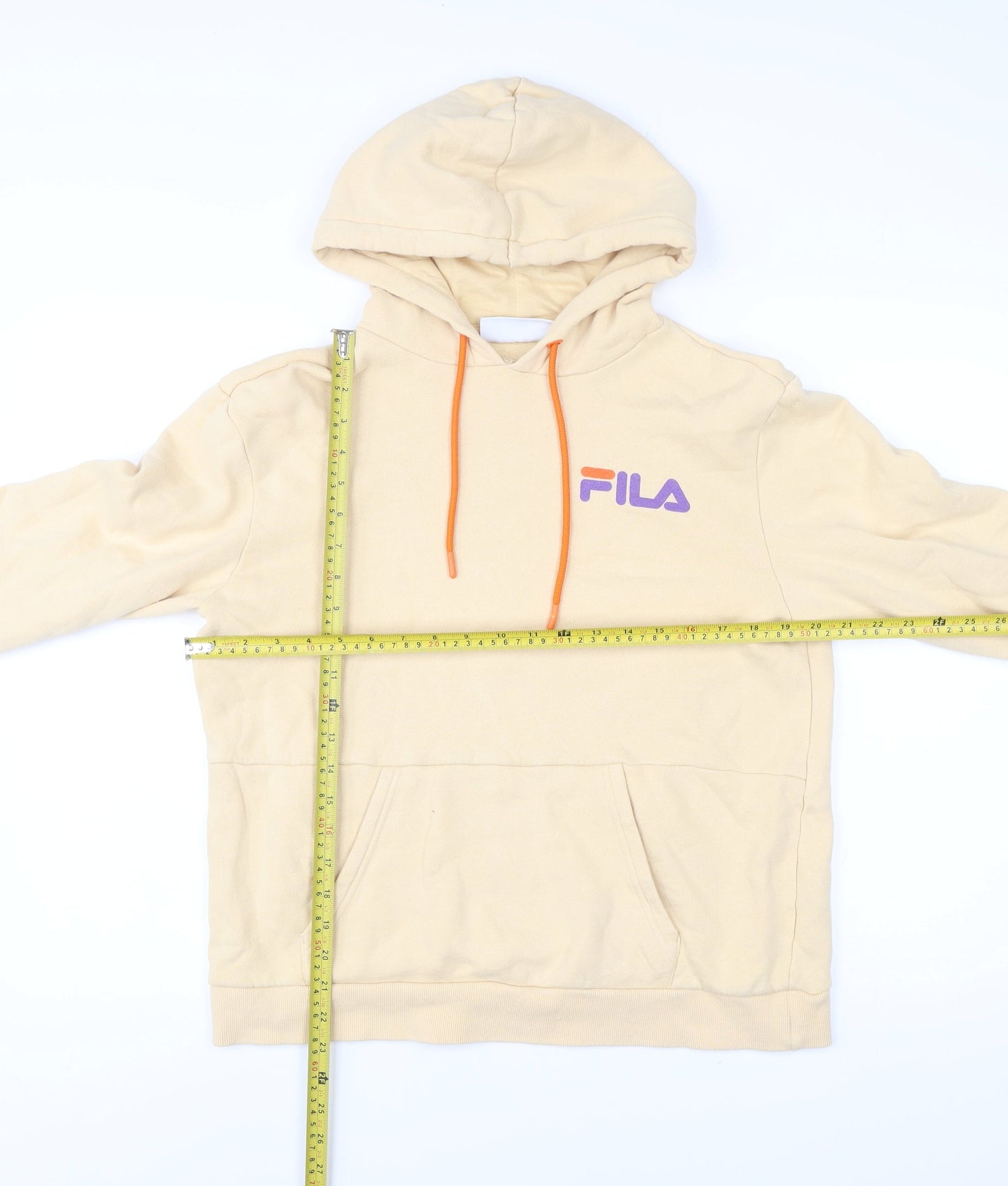 Mens UK Size S FILA Beige Pullover Hoodie
