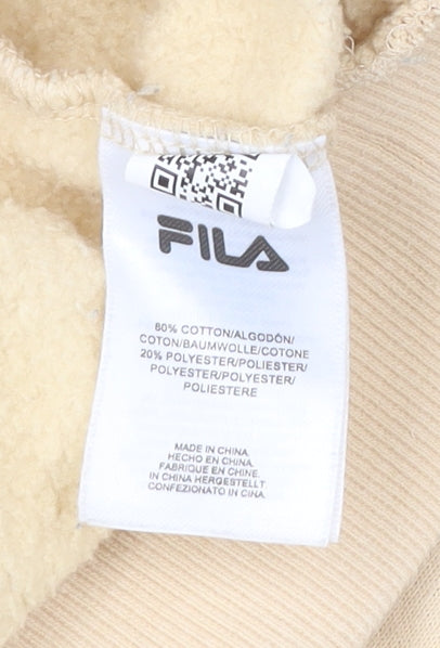 Mens UK Size S FILA Beige Pullover Hoodie