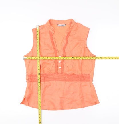 Marks and Spencer Autograph Women’s Orange Linen Cotton Blouse UK 14