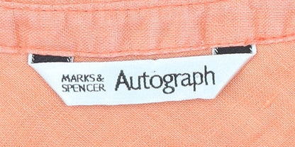 Marks and Spencer Autograph Women’s Orange Linen Cotton Blouse UK 14