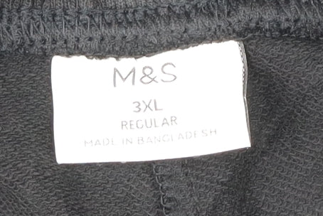 Marks and Spencer Men's Black 3XL Regular Jogger Trousers