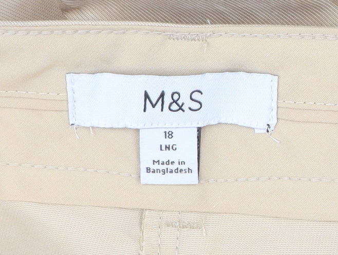 Womens UK Size 18 Marks and Spencer Regular Fit Chino Beige Trousers