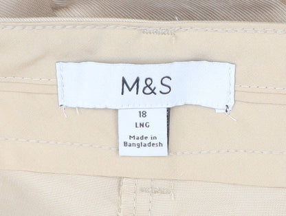 Womens UK Size 18 Marks and Spencer Regular Fit Chino Beige Trousers
