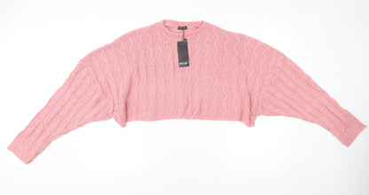 Womens UK Size 14 Nasty Gal Pink Pullover Jumper