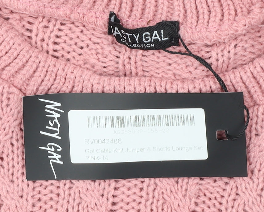 Womens UK Size 14 Nasty Gal Pink Pullover Jumper