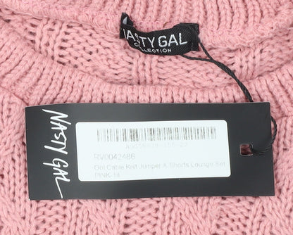 Womens UK Size 14 Nasty Gal Pink Pullover Jumper