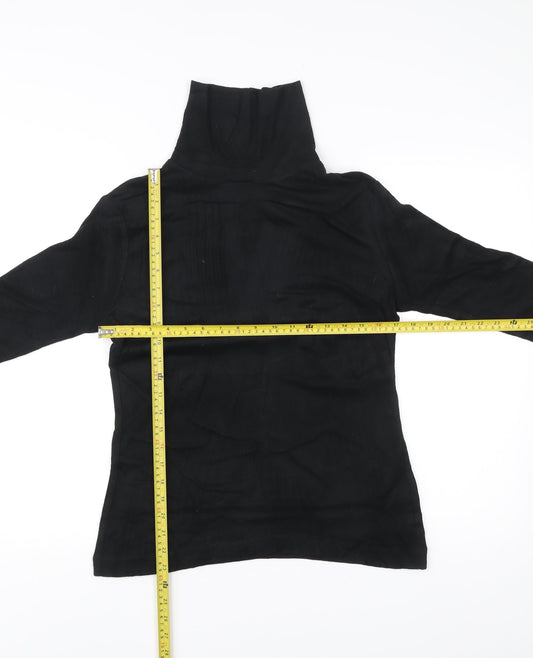 Uniqlo Men’s Black Roll Neck Pullover Jumper L Slim Fit