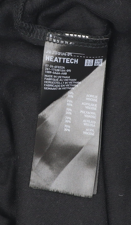 Uniqlo Men’s Black Roll Neck Pullover Jumper L Slim Fit