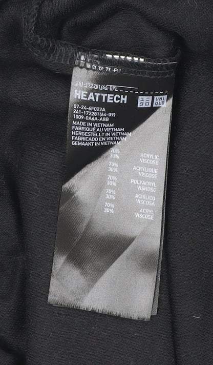 Uniqlo Men’s Black Roll Neck Pullover Jumper L Slim Fit