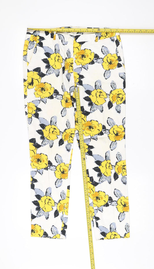 Womens UK Size 10 Zara Slim Fit Chino Multicoloured Trousers