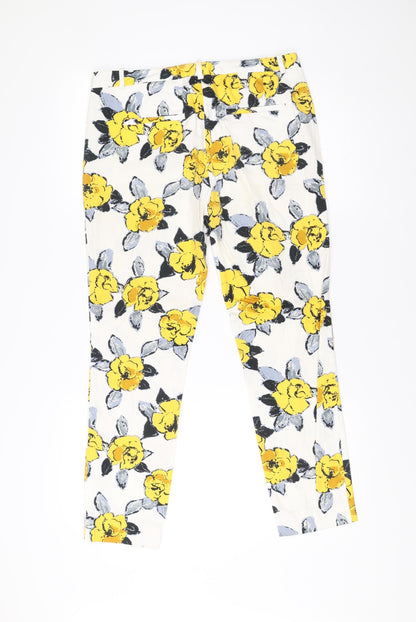 Womens UK Size 10 Zara Slim Fit Chino Multicoloured Trousers