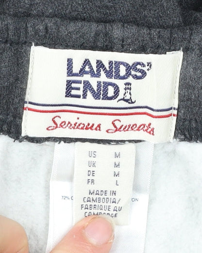 Lands' End Mens Grey M Sweatpants Joggers Cotton Blend Fleece