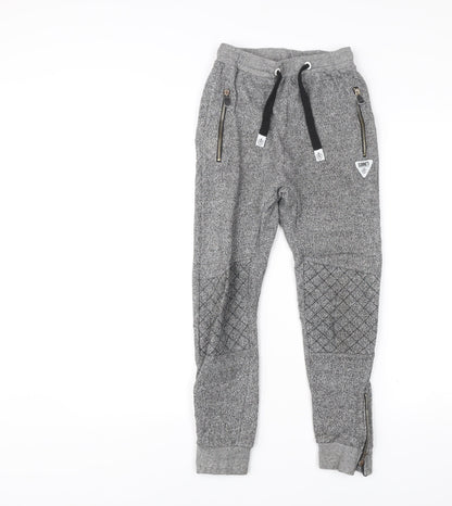 Sonneti Boys Grey Jogger Trousers 10-12 Years Cotton Blend Elastic Waist