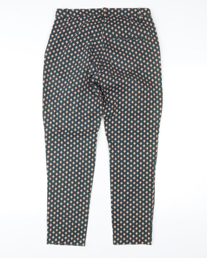 Womens UK Size 10 H&M Slim Fit Chino Green Trousers