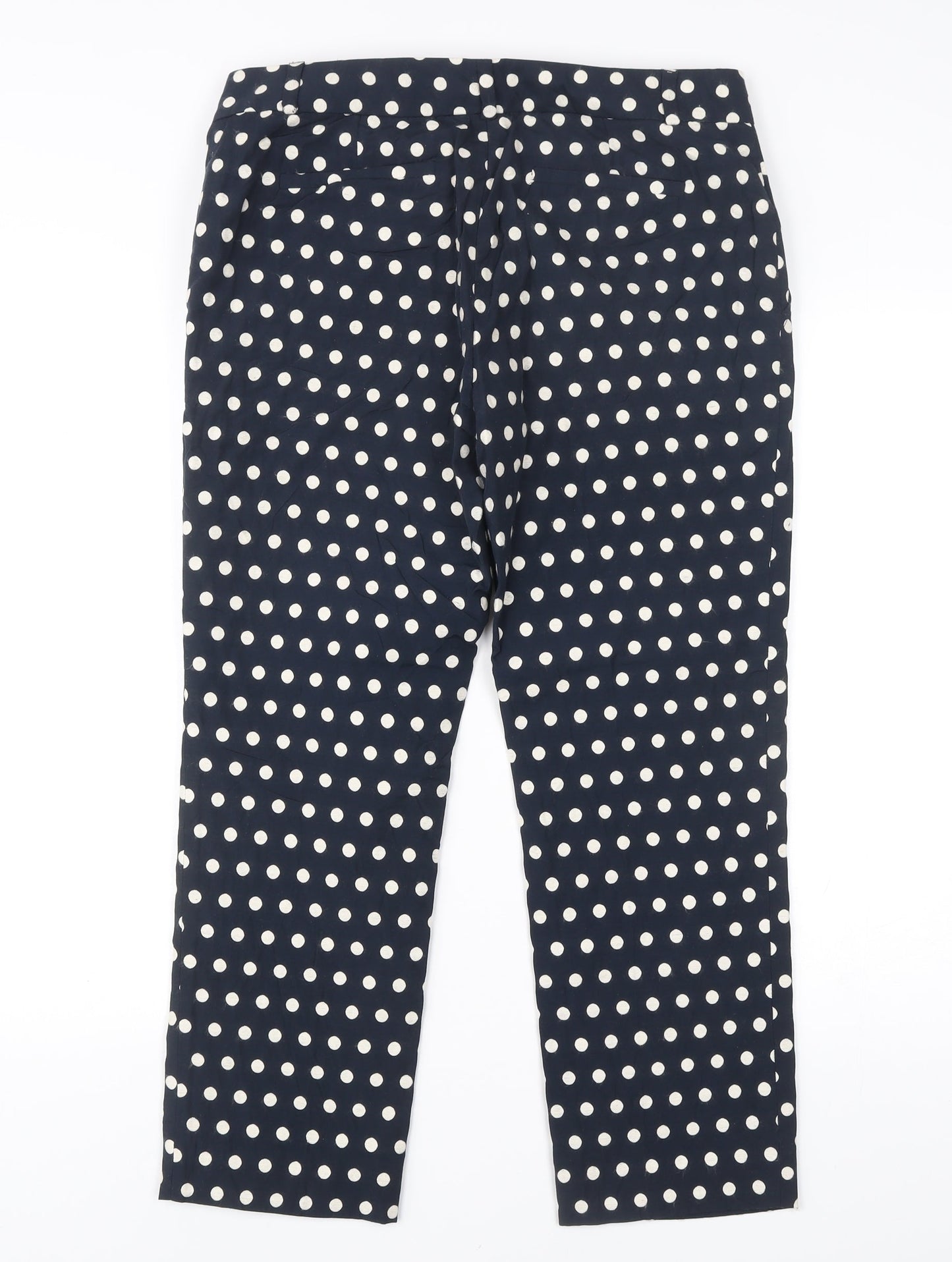 Banana Republic Women Blue Polka Dot Chino Trousers Size 10 Slim Fit