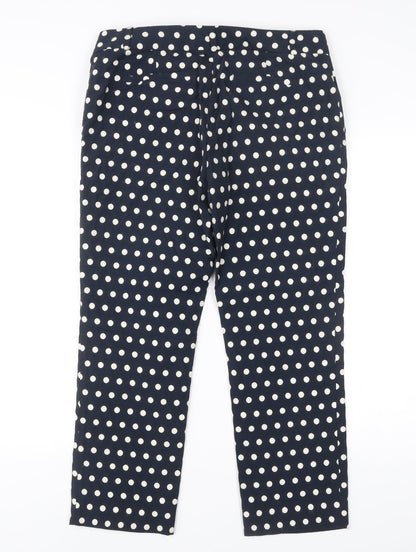 Banana Republic Women Blue Polka Dot Chino Trousers Size 10 Slim Fit