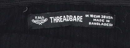Womens UK Size 10 Threadbare Black Cropped Blouse