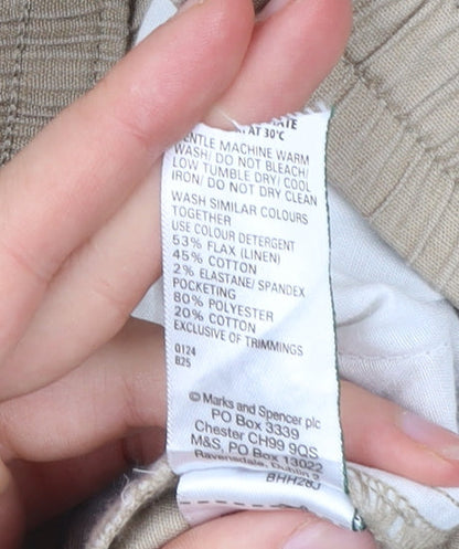 Marks and Spencer Mens Beige Chino Trousers M Regular Fit