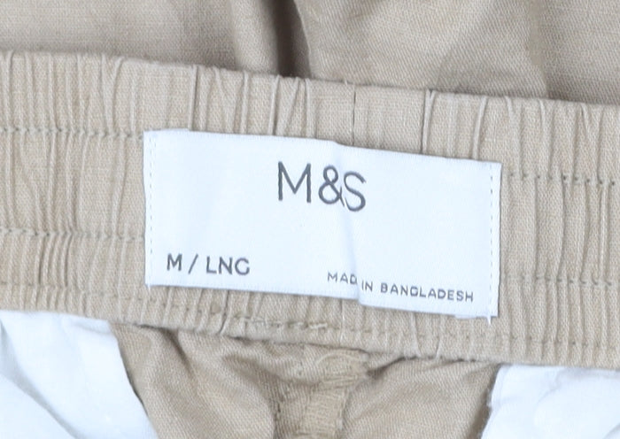 Marks and Spencer Mens Beige Chino Trousers M Regular Fit