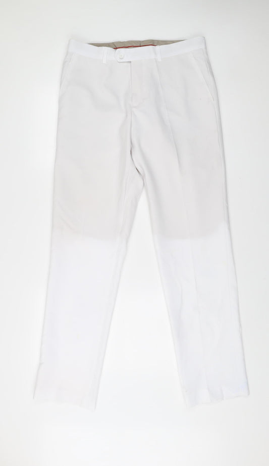 OppoSuits Men's White 40 Dress Pants Formal Trousers Straight Leg
