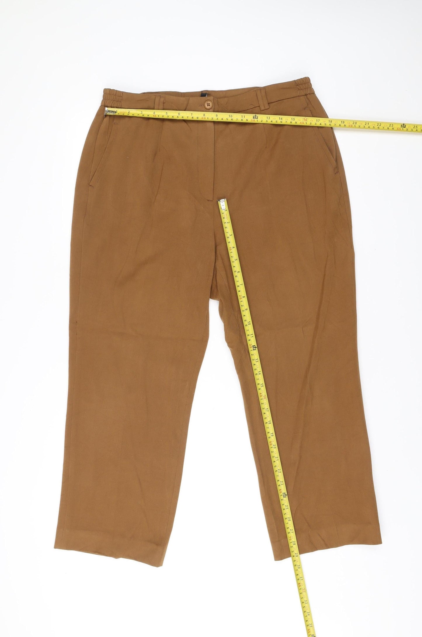 Oscar B Essentials Men’s Brown Chino Trousers Size L 36W 28L