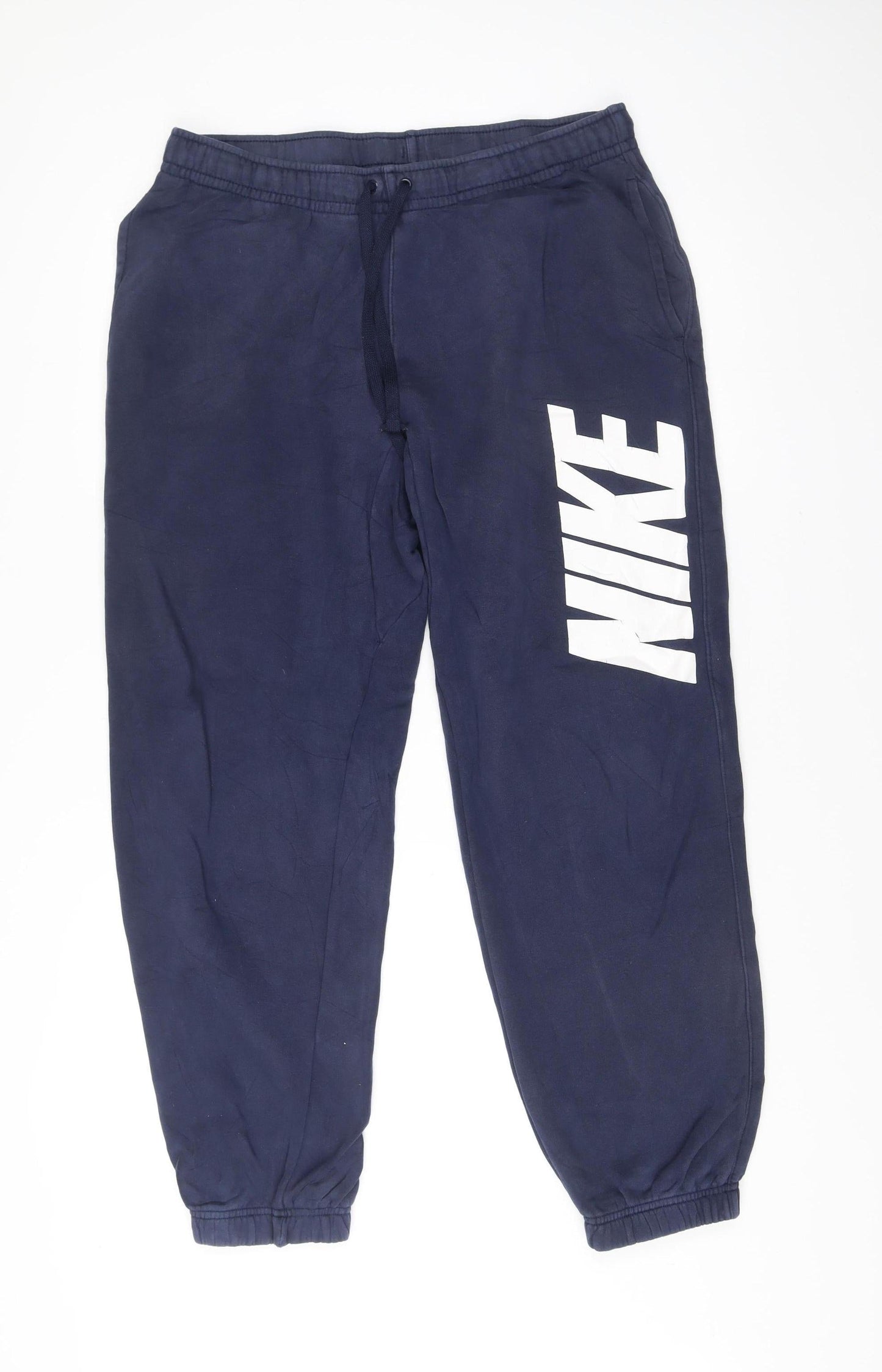 Nike Men's Blue Jogger Sweatpants L Elastic Waist Pockets Activewear