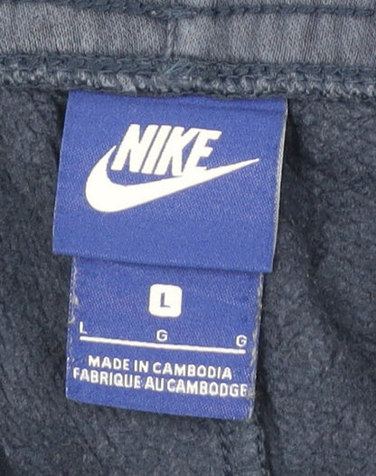 Nike Men's Blue Jogger Sweatpants L Elastic Waist Pockets Activewear