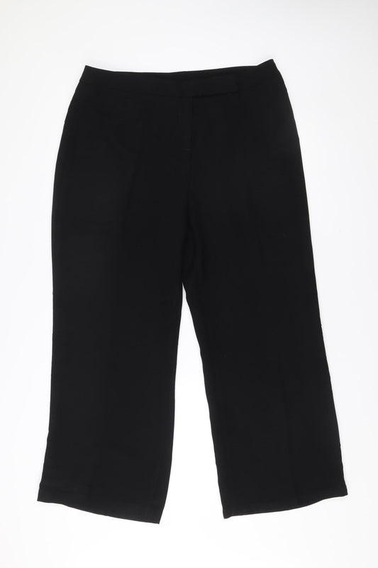 Berkertex Women Black Size 16 Straight Leg Crepe Trousers