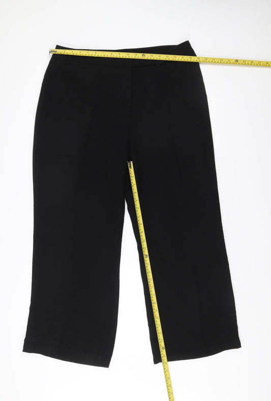 Berkertex Women Black Size 16 Straight Leg Crepe Trousers