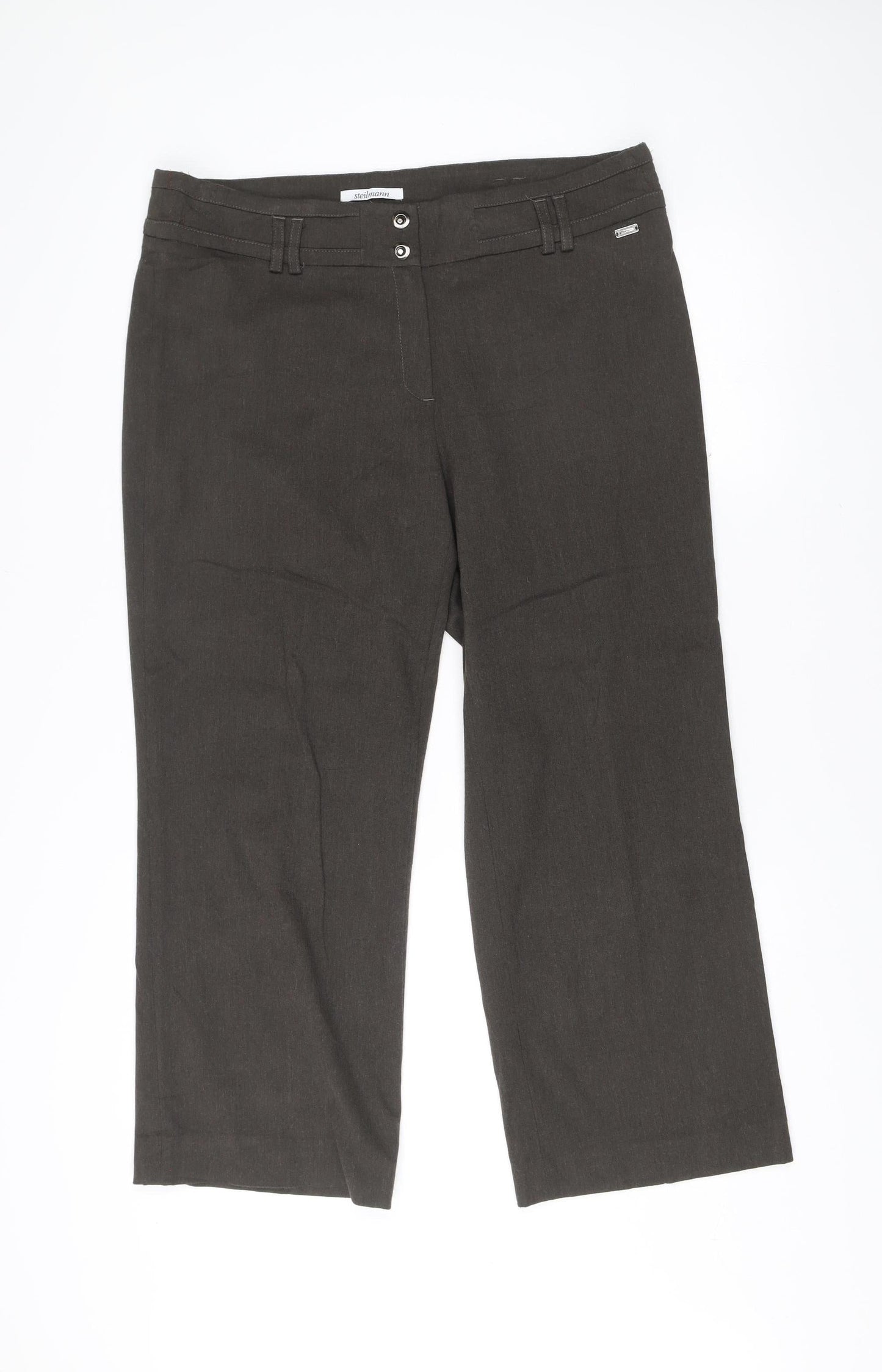 Steilmann Women’s Brown Size 18 Straight Leg Trousers Office Casual