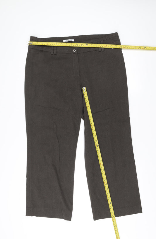 Steilmann Women’s Brown Size 18 Straight Leg Trousers Office Casual