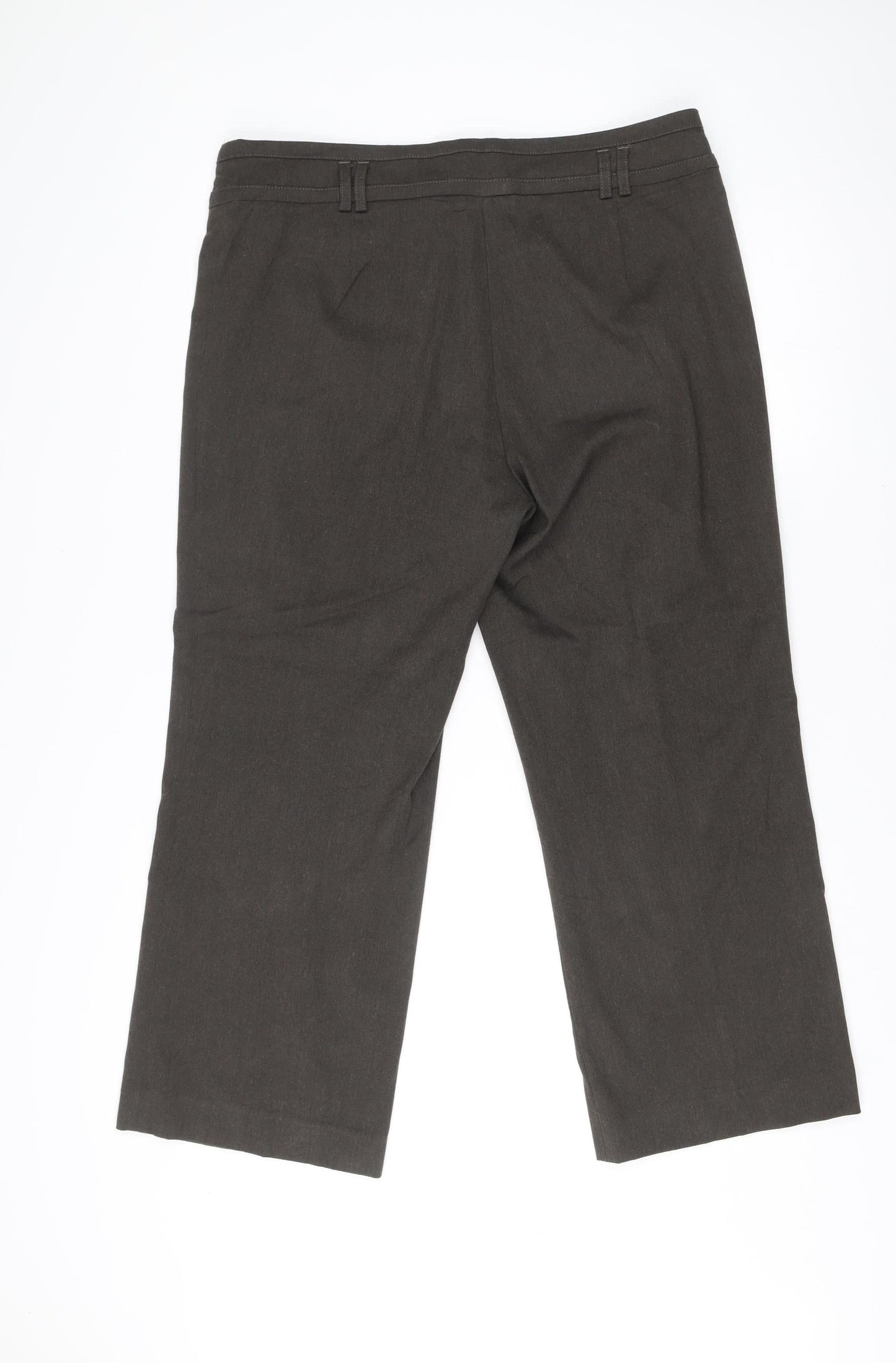 Steilmann Women’s Brown Size 18 Straight Leg Trousers Office Casual