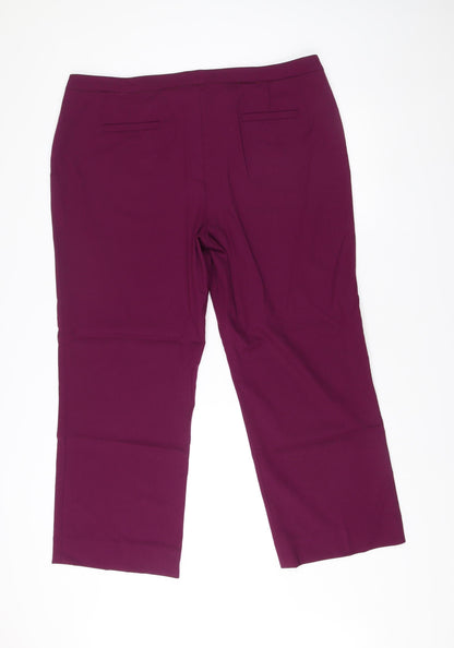 Escada Womens Purple Dress Pants Size 16 Straight Leg Trousers