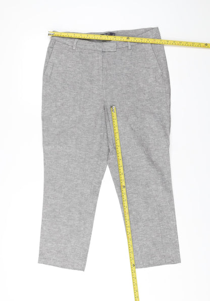 Womens UK Size 14 Marks and Spencer Slim Fit Chino Grey Trousers