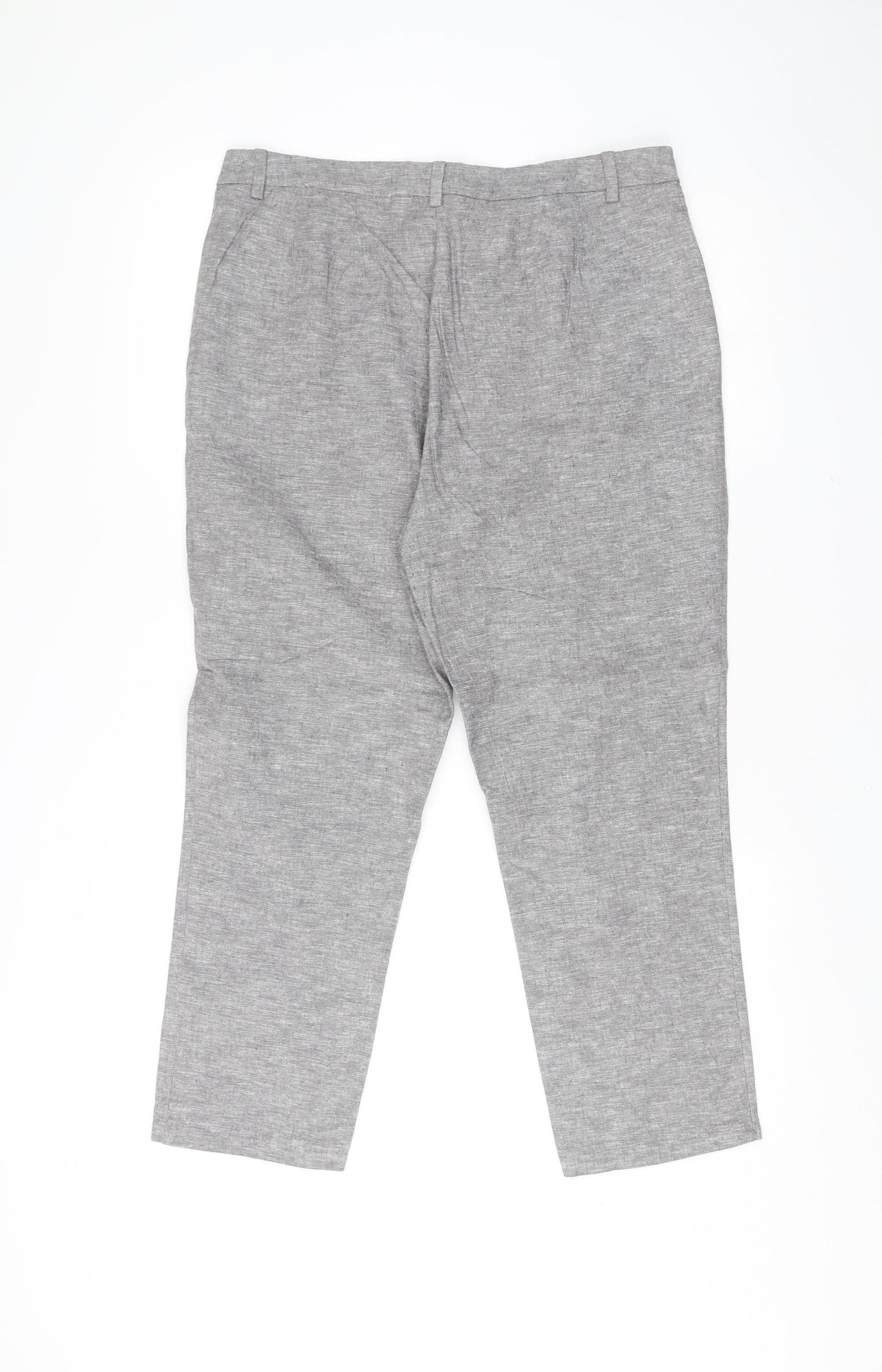 Womens UK Size 14 Marks and Spencer Slim Fit Chino Grey Trousers