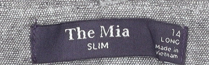 Womens UK Size 14 Marks and Spencer Slim Fit Chino Grey Trousers