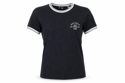Womens UK Size S Jack Wills Black Ringer T-Shirt