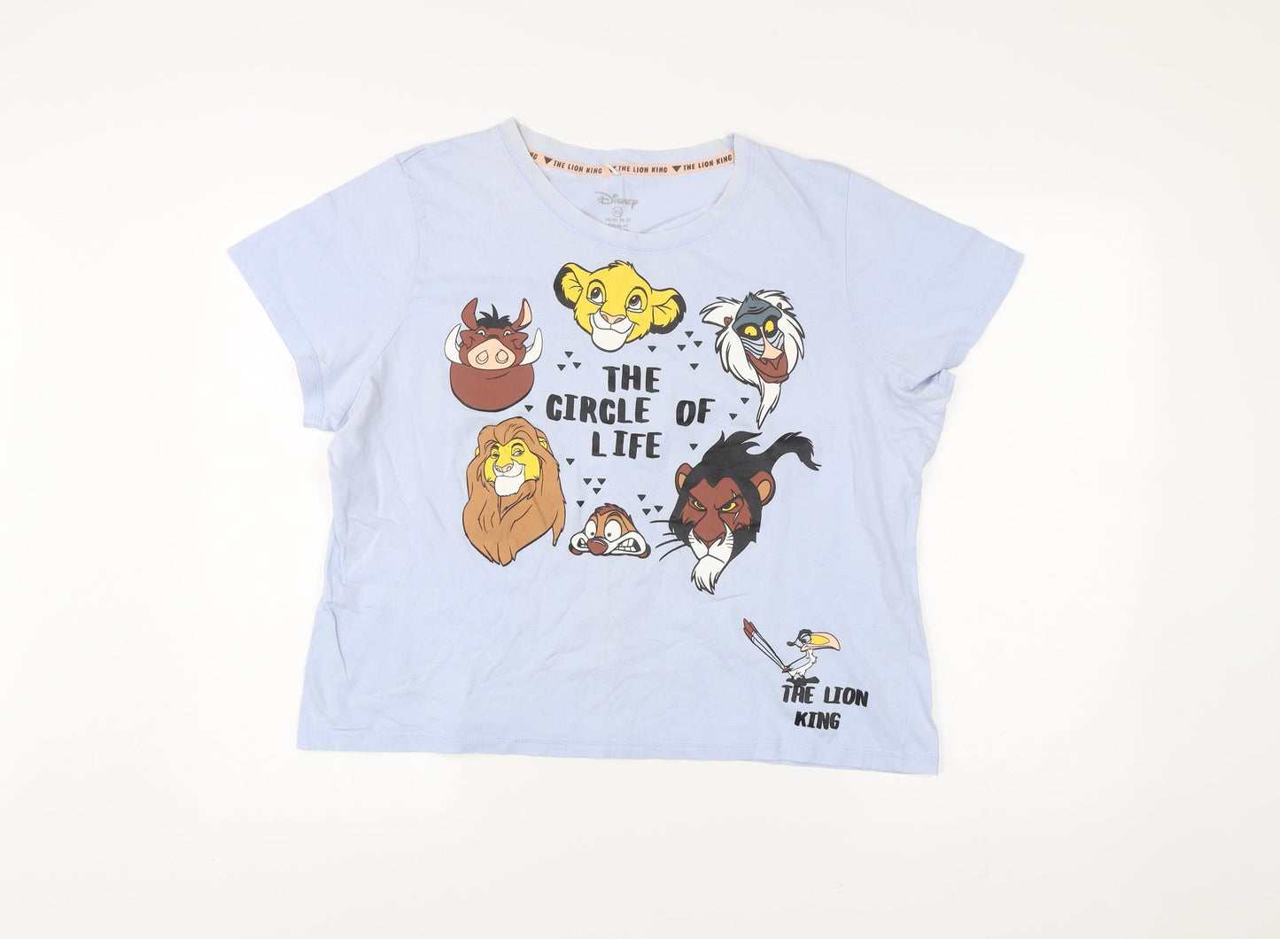 Womens UK Size XL Disney Blue Basic T-Shirt