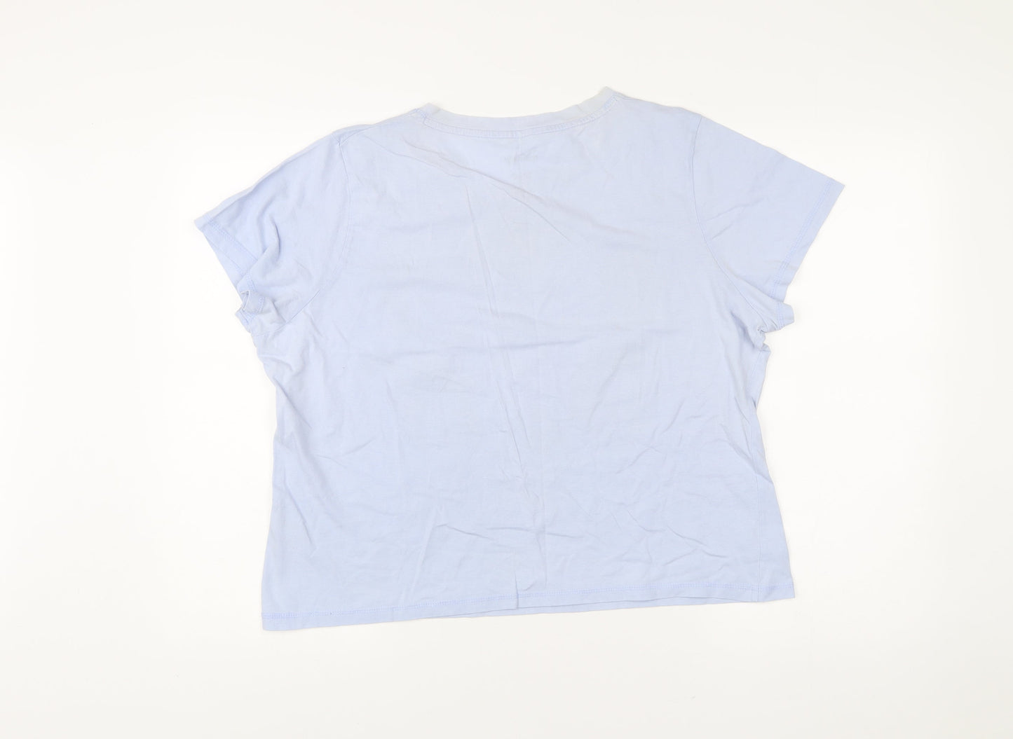 Womens UK Size XL Disney Blue Basic T-Shirt