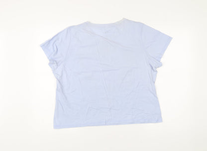 Womens UK Size XL Disney Blue Basic T-Shirt