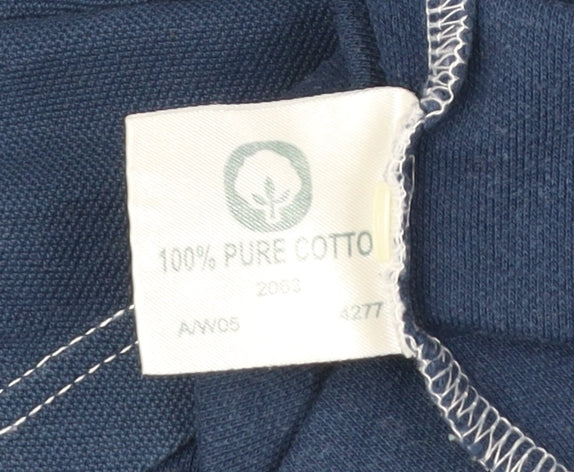 Jumper Men’s Blue Polo Shirt S 100% Cotton Casual Short Sleeve