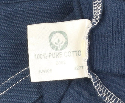 Jumper Men’s Blue Polo Shirt S 100% Cotton Casual Short Sleeve