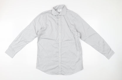 John Lewis Men’s Grey Slim Fit Dress Shirt 16in Collar Business Formal