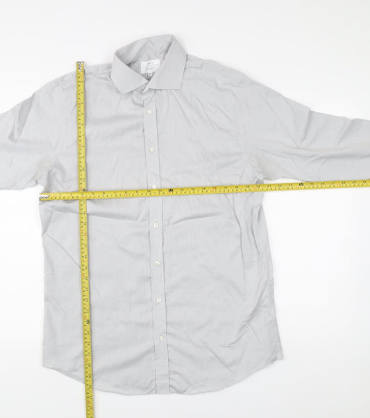 John Lewis Men’s Grey Slim Fit Dress Shirt 16in Collar Business Formal