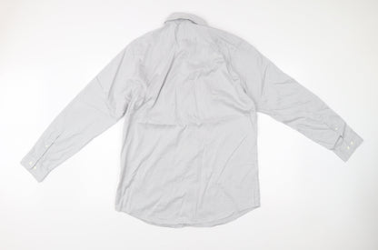 John Lewis Men’s Grey Slim Fit Dress Shirt 16in Collar Business Formal