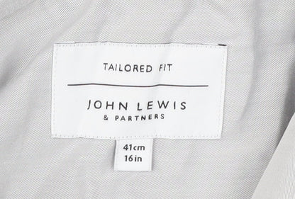 John Lewis Men’s Grey Slim Fit Dress Shirt 16in Collar Business Formal